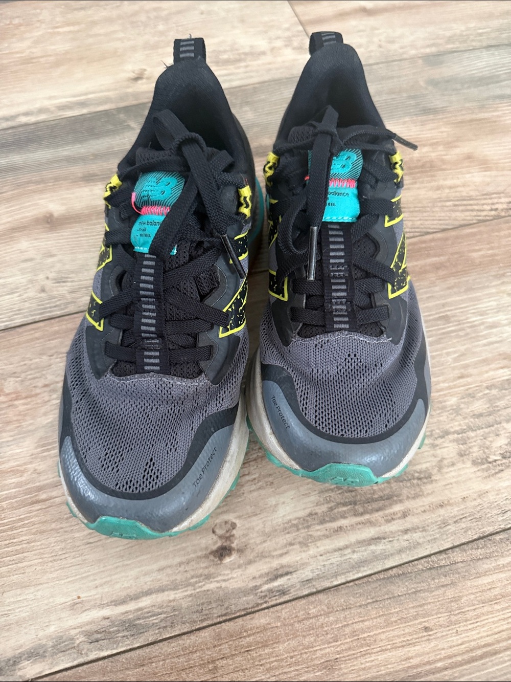 New Balance Kids Black, Teal & Yellow Trail Sneakers